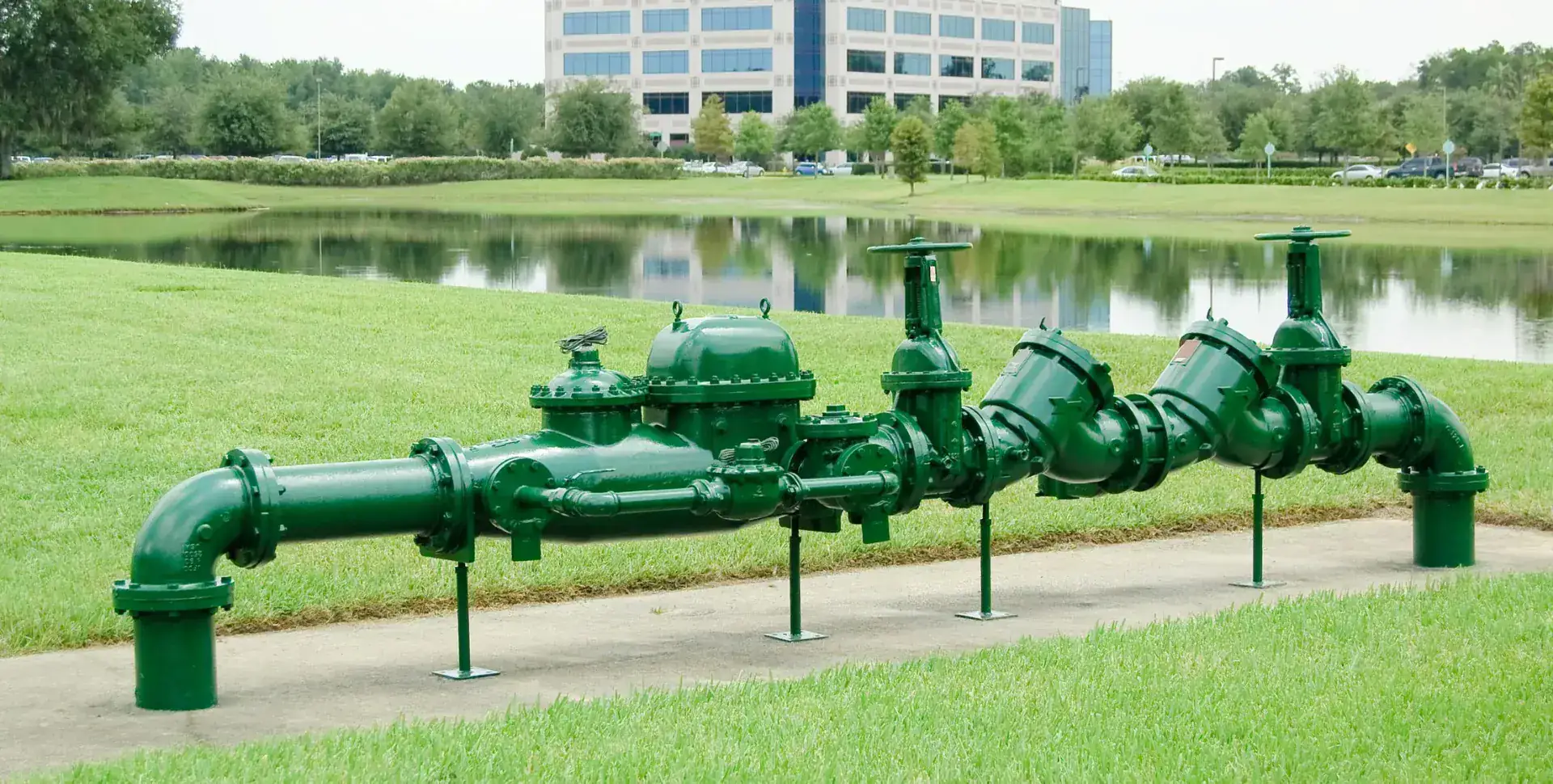 Commercial backflow prevention assembly on a building’s water service